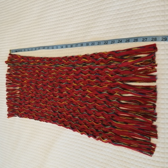 Fraas Scarf, Cowl/Infinity Neck Diamond Pattern Open Weave, Red Multicolored, OS - Picture 4 of 7